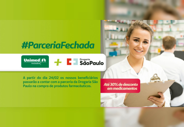 Unimed Andradina firma parceria com a Drogaria São Paulo